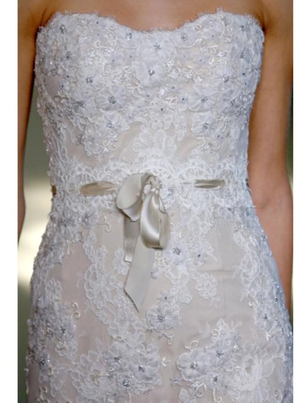 Vintage Monique Lhuillier Fall 2007 Lace Wedding Gown - Picture 2 of 12